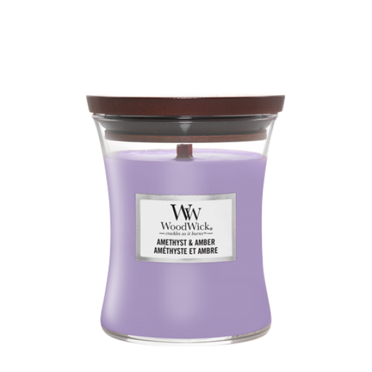Woodwick Medium Hourglass candle - Amethyst and Amber