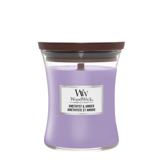 Woodwick - Medium Hourglass candle - Amethyst and Amber