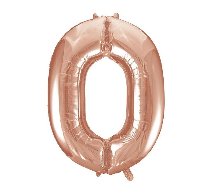 Number Balloon Rose Gold - 0