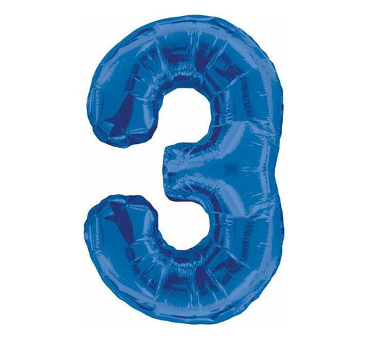 Number Balloon Blue - 3
