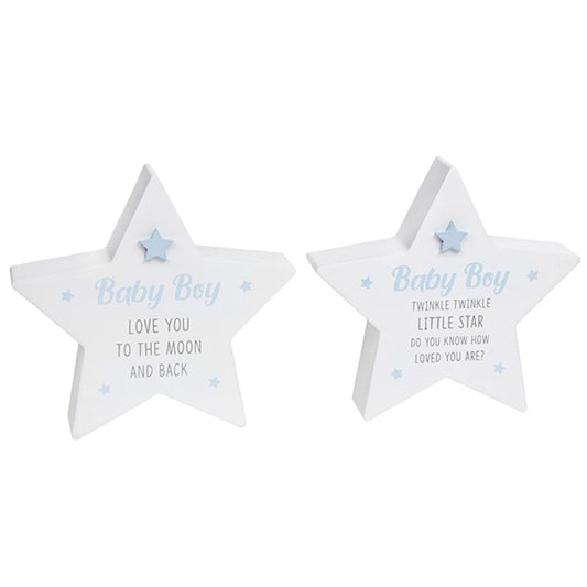 Cool Blue Standing Star - Baby Boy