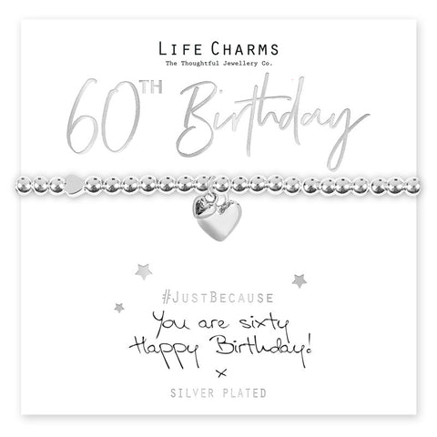 60th Birthday Heart Bracelet