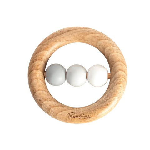 Bambino - Silicone & Wooden Teethers - Grey Wooden Ring