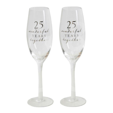 Amore - 25th Anniversary Champagne Glasses