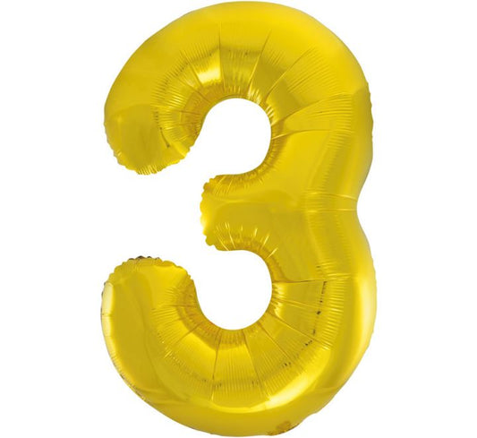 Number Balloon Gold - 3