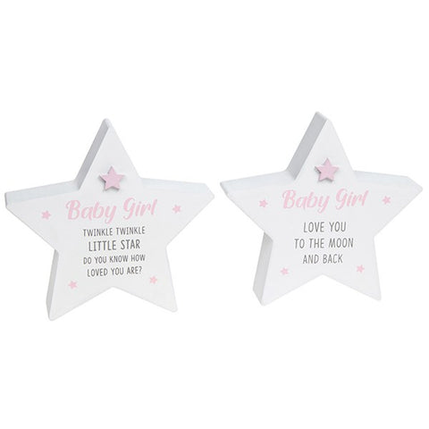 Cool Pink Standing Star - Baby Girl