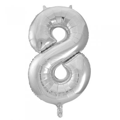 Number Balloon Silver - 8