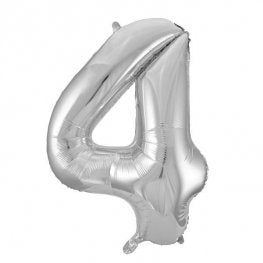 Number Balloon Silver - 4