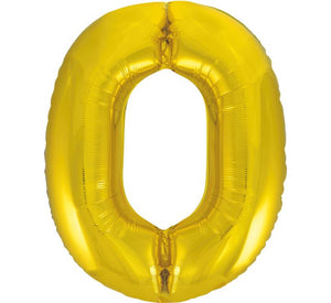 Number Balloon Gold - 0