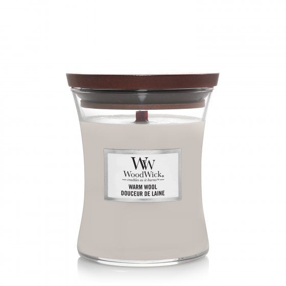 Woodwick Medium Hourglass candle - Warm Wool