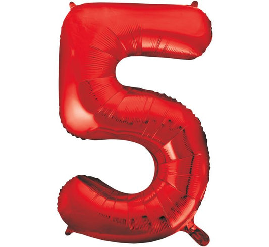 Number Balloon Red - 5
