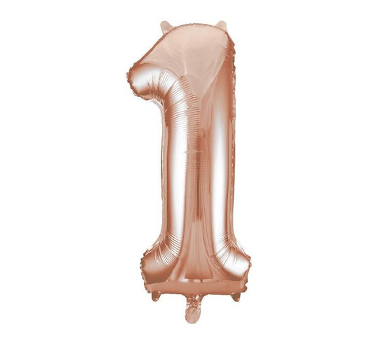 Number Balloon Rose Gold - 1