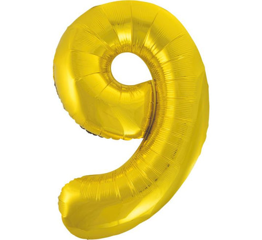Number Balloon Gold - 9