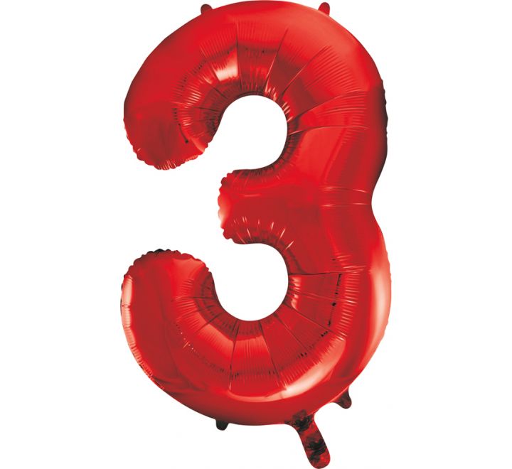 Number Balloon Red - 3