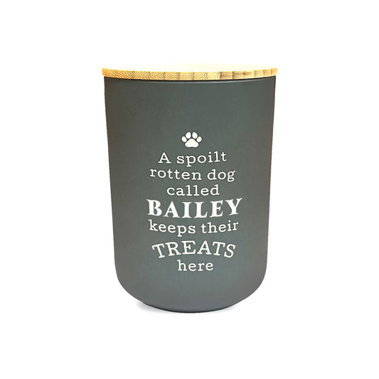 Dog Treat Jar Grey - Bailey