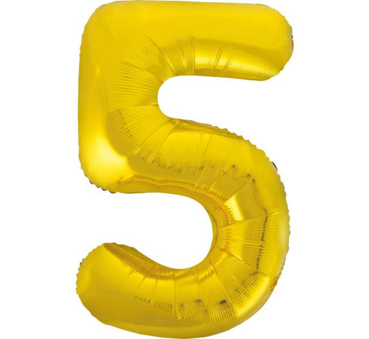 Number Balloon Gold - 5