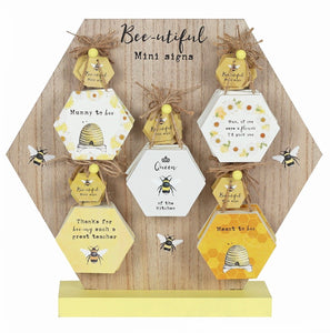 Bee Mini Hanging Signs - Queen Of The Kitchen