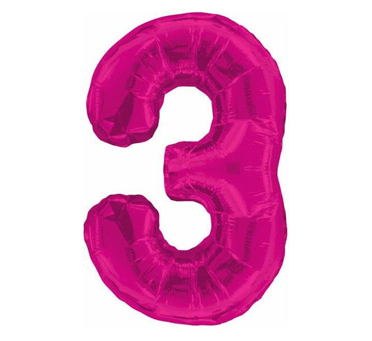 Number Balloon Pink - 3