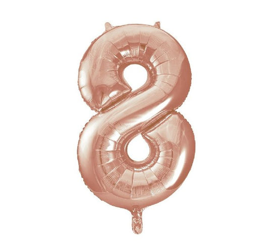 Number Balloon Rose Gold - 8