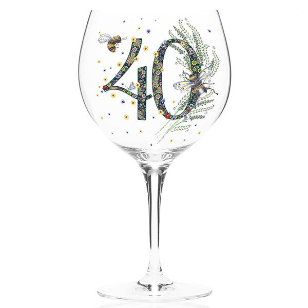 Doodleicious Wine Glass 40th