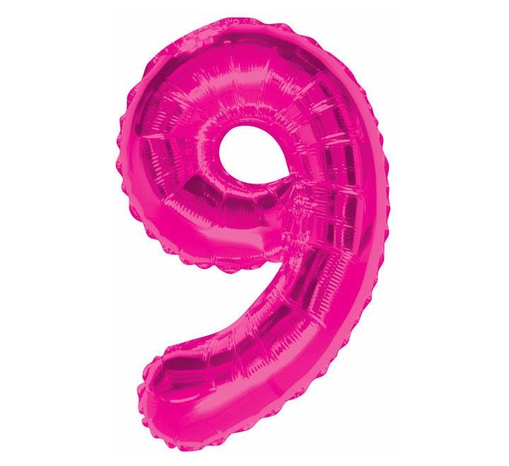 Number Balloon Pink - 9