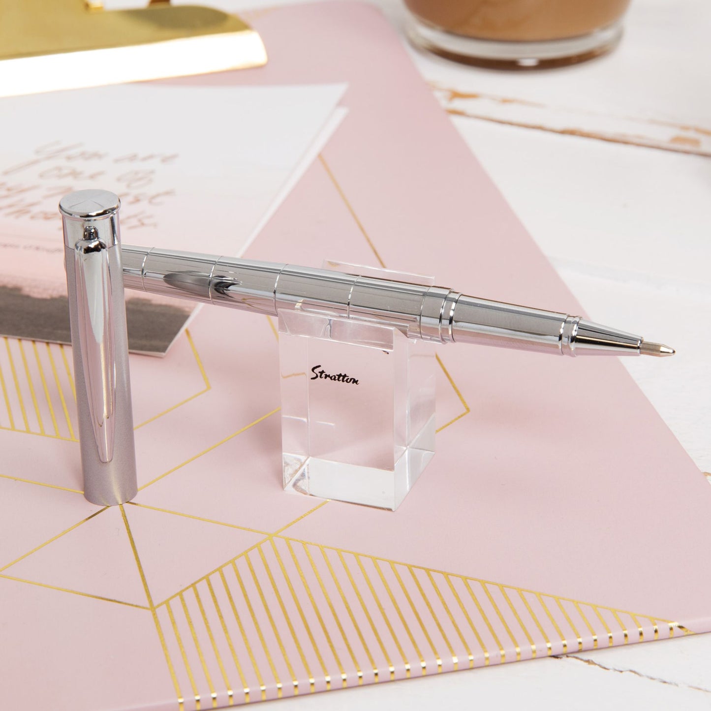 Stratton Roller Ball Pen - 2 Tone Chrome