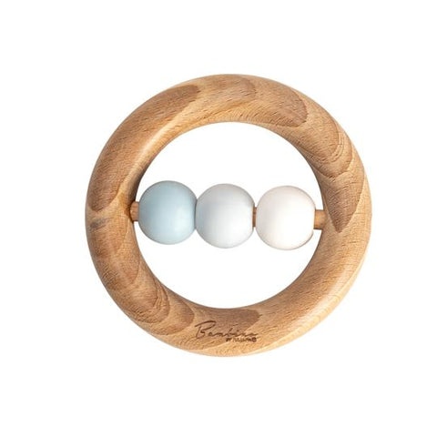 Bambino - Silicone & Wooden Teethers - Blue Wooden Ring