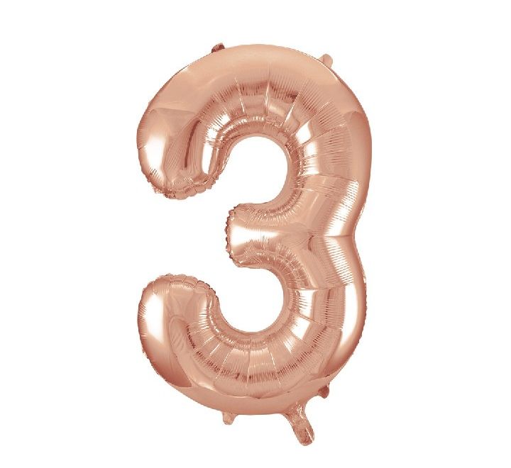 Number Balloon Rose Gold - 3