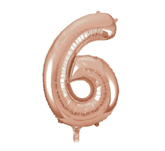 Number Balloon Rose Gold - 6