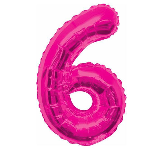 Number Balloon Pink - 6
