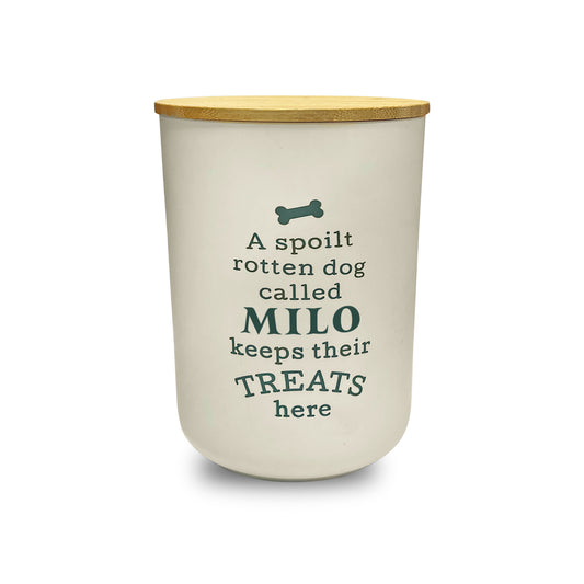 Dog Treat Jar White - Milo
