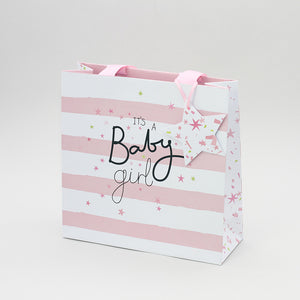 Belly Button Medium Gift Bag Baby Pink Stripe