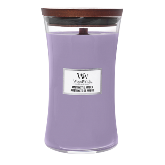 Woodwick Large Hourglass candle - Amethyst and Amber