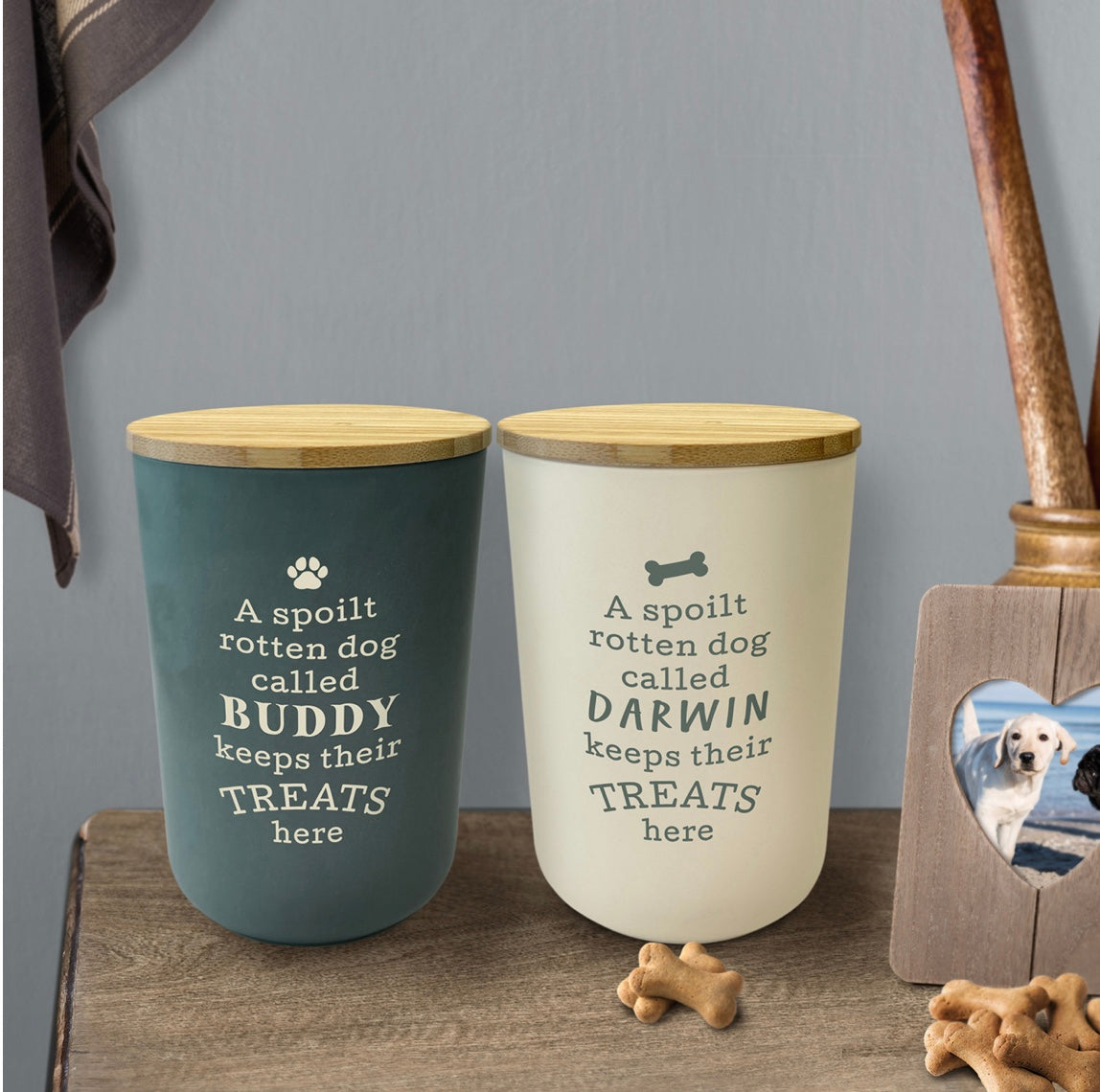 Dog Treat Jar Grey - Bailey