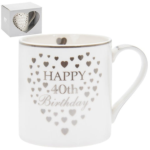 Heart Birthday Mug - 40th
