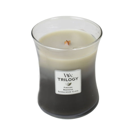 Woodwick - Medium Hourglass candle - Trillogy - Warm Woods