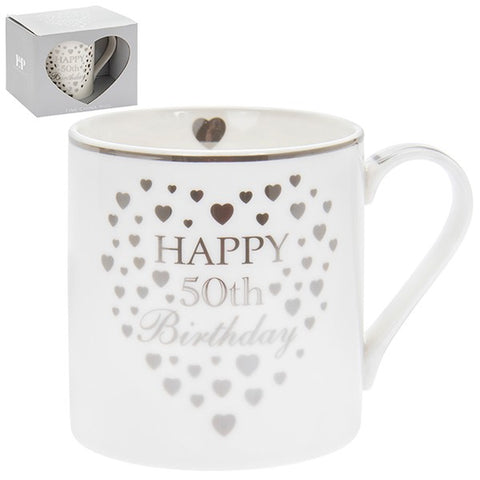 Heart Birthday Mug - 50th