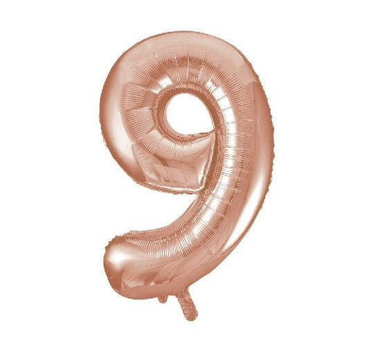 Number Balloon Rose Gold - 9
