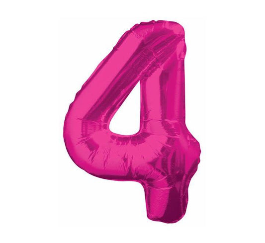Number Balloon Pink - 4