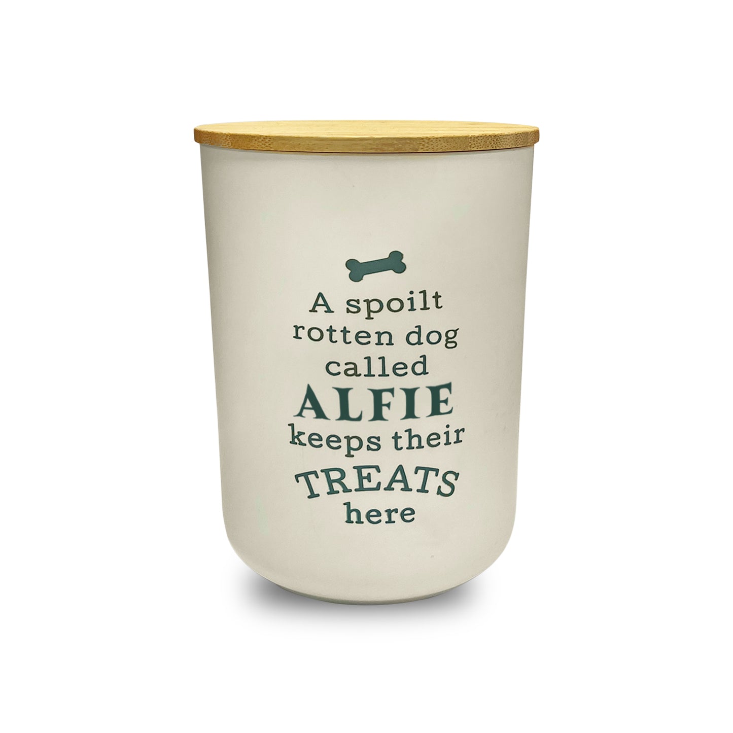 Dog Treat Jar White - Alfie