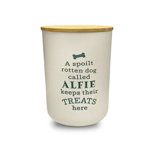 Dog Treat Jar White - Alfie