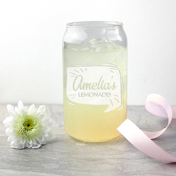 Personalised Glass Can - Lemonade