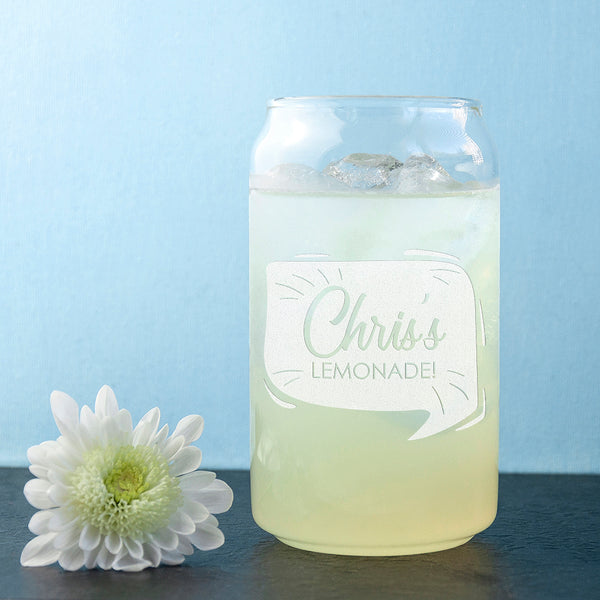 Personalised Glass Can - Lemonade