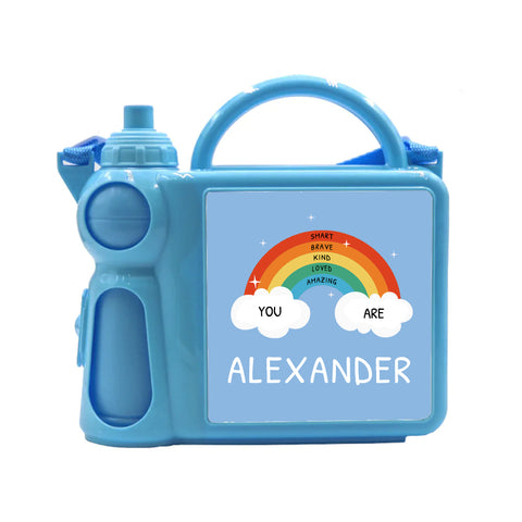 Personalised Kids Lunch Box With Water Bottle